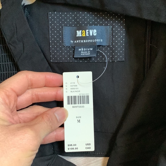 NWT Maeve (Anthropologie) black square neck cropped tank - Picture 10 of 10